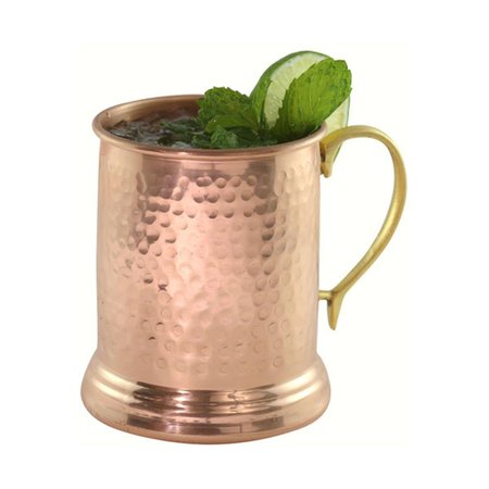ZEES CREATIONS 24 oz Tankard Hammered Copper Mug with Brass Handle AC6007